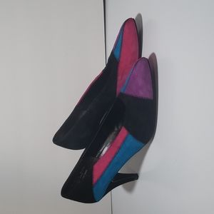 Vintage Connie Multi Colored Heels Size 8.5